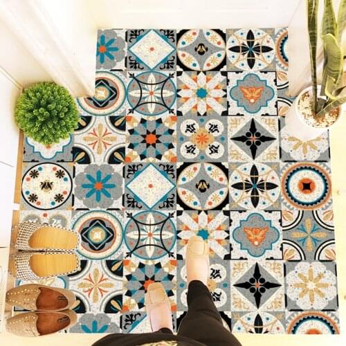 Elastic wire loop pvc floor mat customizable rug European classical lattice Door mat DIY Entrance carpet bathroom non-slip mat