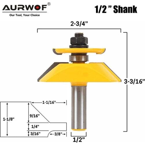 LAVIE 12mm 1/2" Shank Raised Panel Router Bit with Backcutter Chamfer Milling Cutter Ogee Woodworking Cutter Tenon Knife MC03106