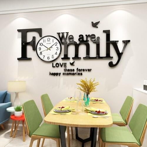 Ins wall sticker wall clock 3d acrylic self-adhesive photo frame sticker Living room sofa TV background wall decoration painting