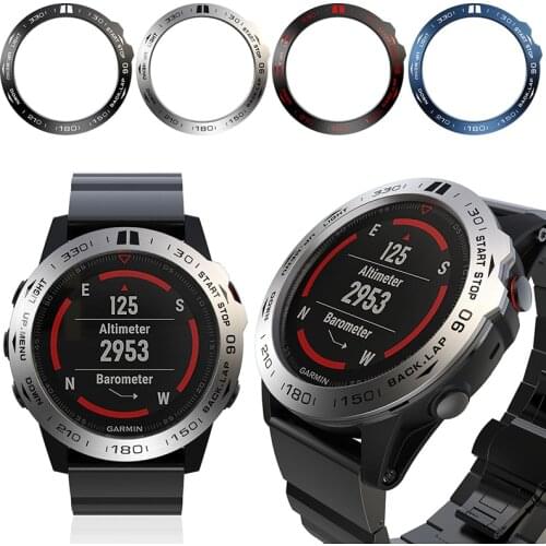 For Garmin Fenix 5X Watches Bezel Ring Fashion Scale Stainless Steel Adhesive Cover For Men Women Watches Anti Scratch Parts