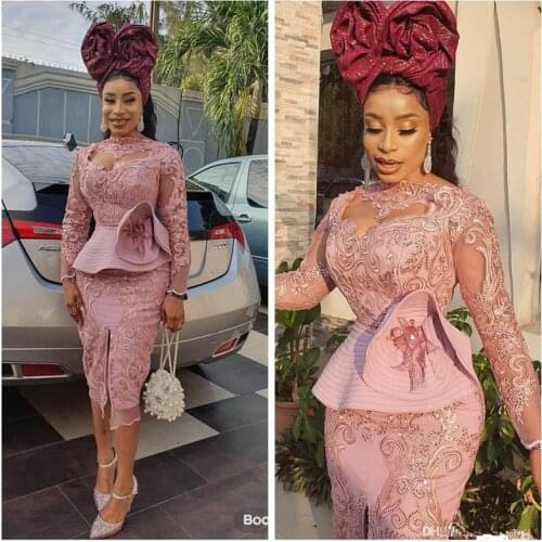 Lace prom dresses 2021 muslim tulle lace appliques peplum short/mini homecoming dresses evening dress