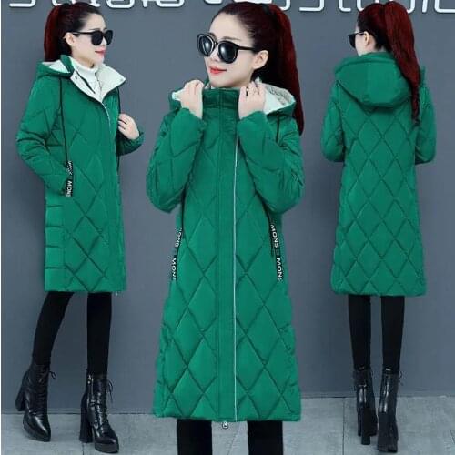 Cotton jackets 2021 new Down cotton jacket womens winter coat length Overcoat Parka Hooded Fashion Female Outerwear coats