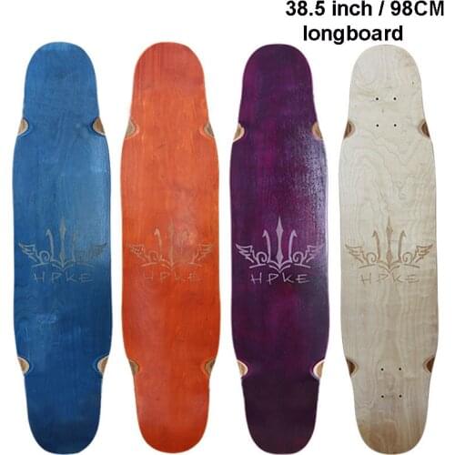 38.5 Inch Longboard Deck 98 X 23 CM Bamboo Maple Board Cruiser Long Board Decks Skateboard DIY Double Tilt Concave Deck Parts