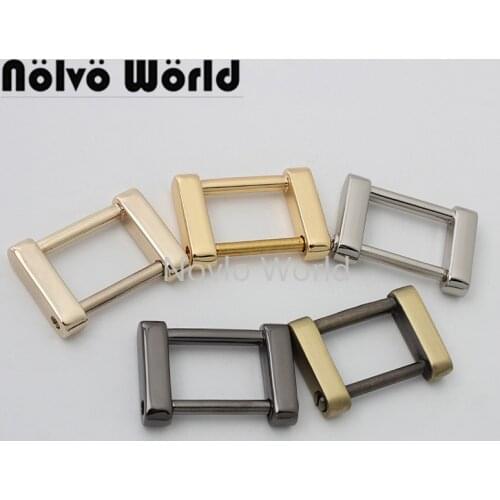10-50pcs 6 colors 3/4" 1" metal rectangular buckle with screws for woman shouldbag purse connector buckle bags hardware