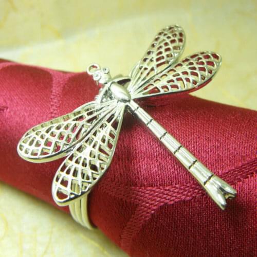 Metal dragonfly napkin ring