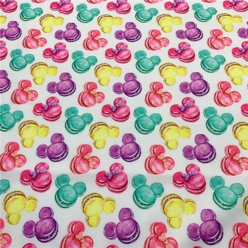 Cartoon Cute Mouse Design Polyster Cotton Fabric for Dress Home Textile Sewing DIY Tissue Material Fabric by the Yard