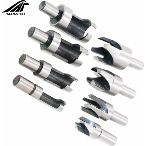8pcs 5/8" 1/2" 3/8" 1/4" Carbon Steel Wood Plug Hole Cutter Drill Bit Set 10mm Shank 6/10/13/16 mm