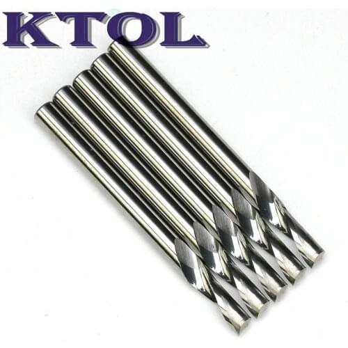 NEW 5pcs/set 3.175*6mm Single Flute Micro Grain Carbide End Mill Tools, CNC Router Bits for Aluminium Endmill Cutting Machinery