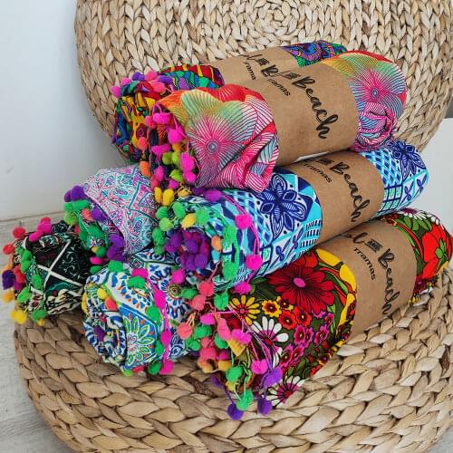 PimpamTex-towel/Pareo for beach and pool, Pareo with original and colorful designs, summer towel 95x175 cm