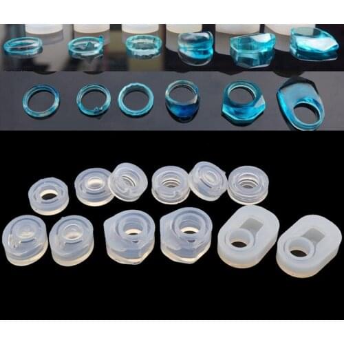 6 Pieces Assorted DIY Silicone Ring Mold for Resin Jewelry Making Craft