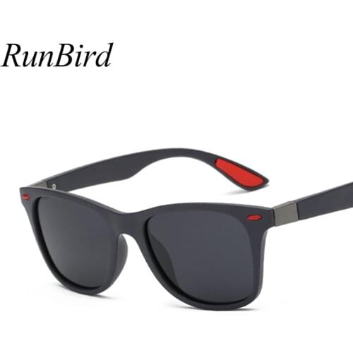 RunBird BRAND DESIGN Classic Polarized Sunglasses Men Women Driving Square Frame Sun Glasses Male Goggle UV400 Gafas De Sol 5329