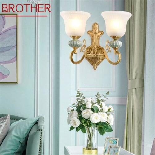 BROTHER Modern Wall Sconce Brass Wall Lamps Fixture Luxury LED Creative Decorative For Home Bedroom Living Room Dining Room