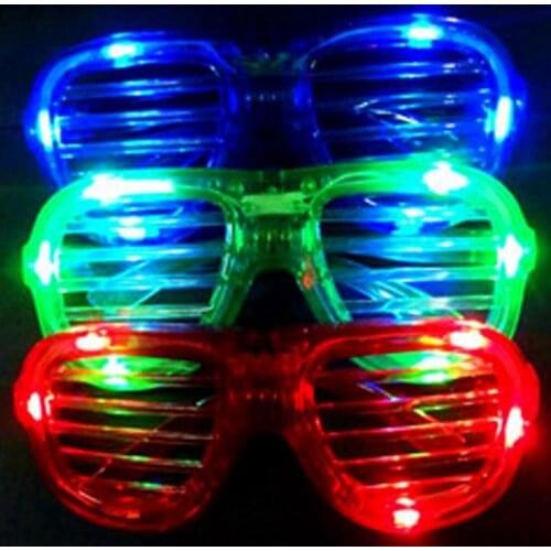 Shutters led Glow glasses concert cheer Halloween props dance Fluorescence luminous glasses Toy Christmas EMS hot selling