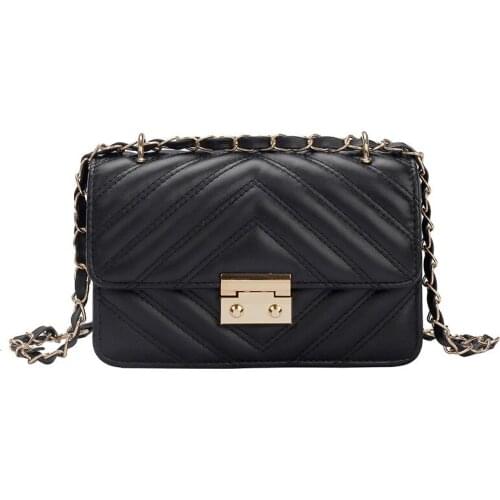 Fashion Lingge Embroidered Thread Shoulder Bag Diagonal Chain Female Bag