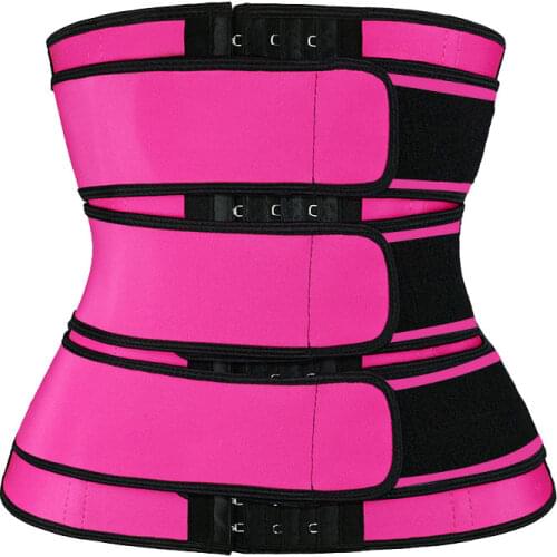 Women Body Shaper Post Partum Long Torso Waist Trainer Pink Sport Work Out Three Strap High Waisted Waist Trainers Bulk Vendor