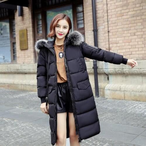 Winter Jacket Women Down Cotton Coat Female Long Parka Womens Jackets Korean Big Fur Collar Parkas Mujer 2020 KJ683