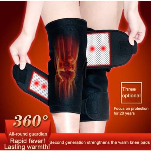 1 Pair Self Heating Knee Magnetic Tourmaline Belt Therapy Knee Support Brace Protective Pain Relief Health Care knee Massager