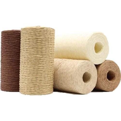 500g/lot Raffia Straw Yarn Handmade Knitting Summer Hat Bags Crocheting Yarn For Handcrafts Material