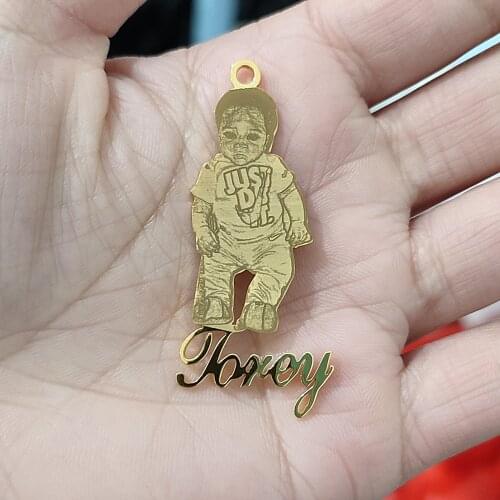Custom Photo Pendant Necklace For Women Men Personalised Jewelry Gold Chain Custom Any Character With Name Necklaces BFF