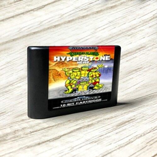 Turtles The Hyperstone Heist - EUR Label Flashkit MD Electroless Gold PCB Card for Sega Genesis Megadrive Video Game Console