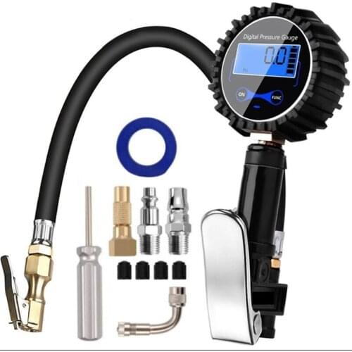Digital Tire Inflator Pressure Gauge Air Compressor Pump Quick Connect Coupler for Car Truck Motorcycle
