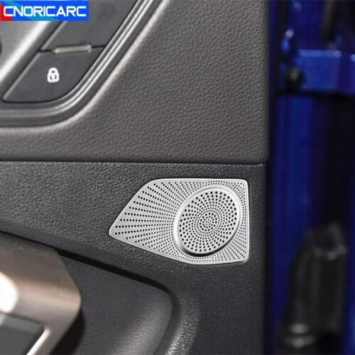 Car Styling Rear Door Audio Speaker Decoration Cover Trim For Audi Q3 2019-20 Stainless Steel Interior Accessories