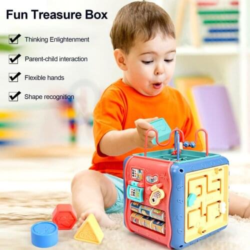 Baby Toys Six-sided Drum Box Baby Pat Drum Body Puzzle Early Education 0-1 Years Old Learning Wisdom House Hand Pat Drum