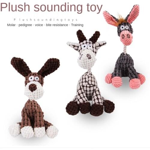 Dog Toys Stuffed Donkey Squeaking Pet Toy Cute Plush Puzzle Interactive Toy For Dogs Cat Chew Squeaker Squeaky Pet Toy