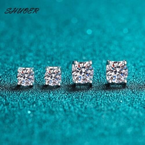 Classic Bull Head Moissanite Diamond Earrings 925 Sterling Silver Brilliant Cut 0.5 ct Pass Diamond Test D Color Stone Earrings