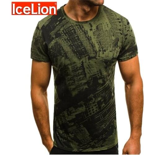 IceLion 2021 New Summer Camouflage 3D Printed Mens Tee Shirts Fashion Casual Tshirt For Man O-Neck Short Sleeve Mens T-shirt
