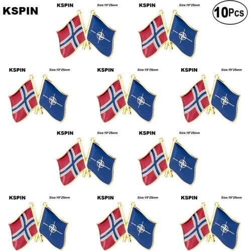 Norway NATO Friendship Flag Lapel Pin Flag badge Brooch Pins Badges 10Pcs a Lot