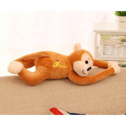 New Plush lying monkey toy lovely yellow monkey doll gift about 40cm 0043