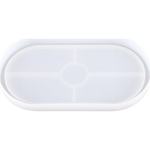 DIY Oval Silicone Coaster Mold Soft Flexible Oval Moulds for Cup Mat Home Decoration jlrr