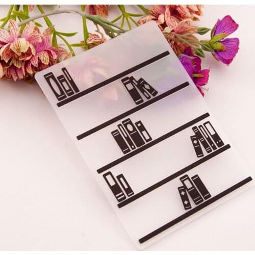 Plastic Embossing Folder for Card Scrapbooking Photo Album Paper Making Craft Template Mold Em188 Bookshelf and Book
