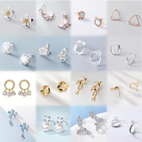 PONYKISS Trendy S925 Sterling Silver Zircon Delicate Stud Earrings for Women Party Fine Jewelry Party Lovely Gift Accessory