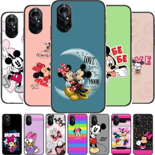 Minnie Mouse Disney Heart Clear Phone Case For Huawei Honor 20 10 9 8A 7 5T X Pro Lite 5G Black Etui Coque Hoesjes Comic Fash