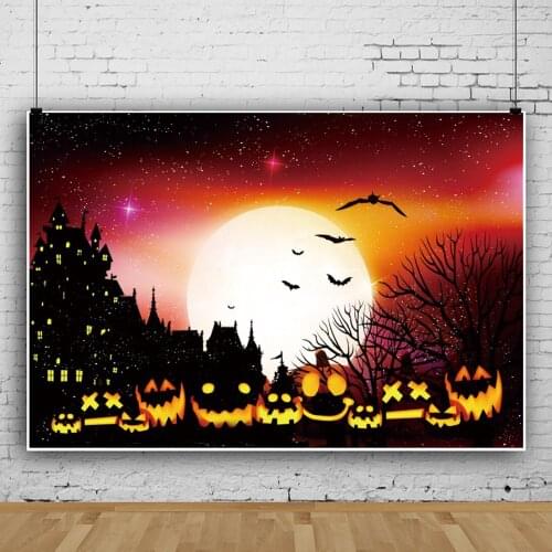 Happy Halloween Horror Pumpkin Night Portrait Photography Background Rave Party Decors Photo Video Backdrop Photocall