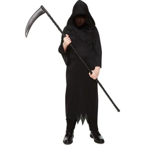 Snailify Kids Dark Reaper Costume Faceless Phantom Costume For Boys Child Scary Halloween Costume