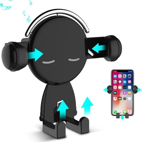 Universal Car Bracket Phone Holder 360 Degree Rotation Doll Shape ABS Gravity Air Vent Mount Support Stand for Car Phone Rack