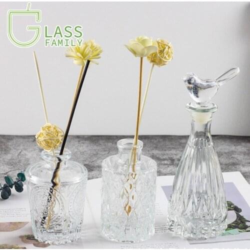 GF Flower Vase Reed Diffuser Clear Glass Vases Aromatherapy Bottle for Bedroom Table Home Decor Nordic Decoration Home Decor
