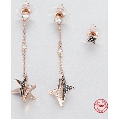 2020 Fashion Charm Sterling Silver Original 1:1 Copy, Stars Gorgeous Dazzling Long Fashion Earrings Women Luxury Jewelry Gifts