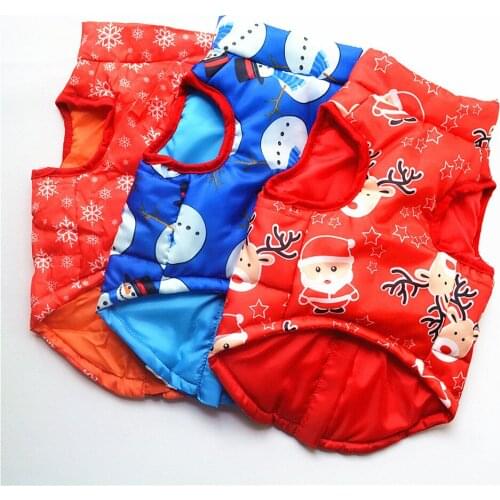 Winter Warm Coat for Dog Christmas Pet Clothes Snowman Pattern Dogs Harness Vest Cute Cat Puppy New Year Jacket Clothing