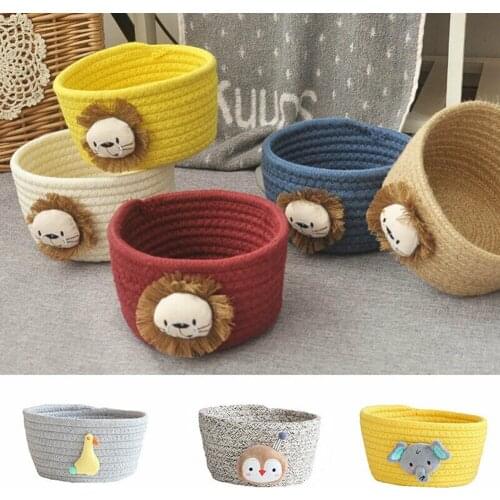 1 X Storage Basket. 16*9CM Cartoon Animal Hand Woven Storage Box Kid Toys Basket Desktop Sundries Organizer