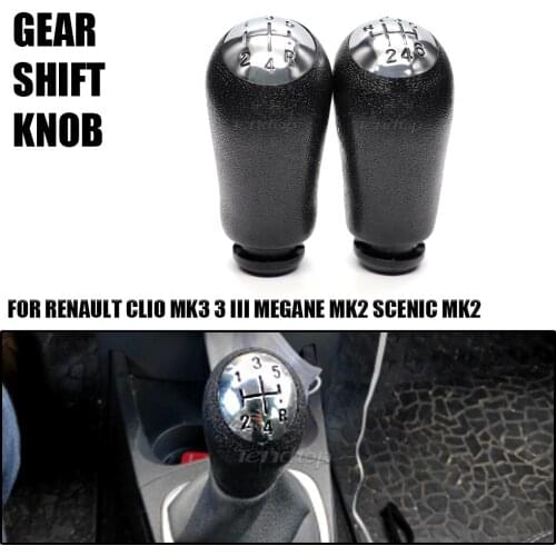 1Pcs For RENAULT CLIO MK3 3 III MEGANE MK2 SCENIC MK2 5 / 6 Speed Gear Shift Knob Lever Stick PU Leather Boot Case Car Styling