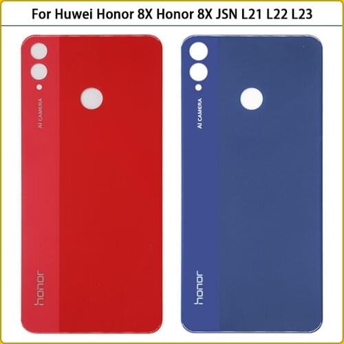 10Pcs New Honor8X Rear Housing Case For Huwei Honor 8X JSN L21 L22 L23 L42 LX1 Door Battery Cover Back Cover Glass Replacement