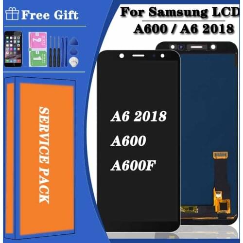 100% test For Samsung Galaxy A600 A6 LCD Display with Touch Screen Digitizer Assembly for Samsung SM-A600F SM-A600FN lcd