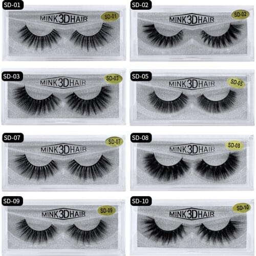 25mm mink eyelash SD series 3d mink eyelashes thick false eyelashes Europe and America selling exaggerated eyelashes mink