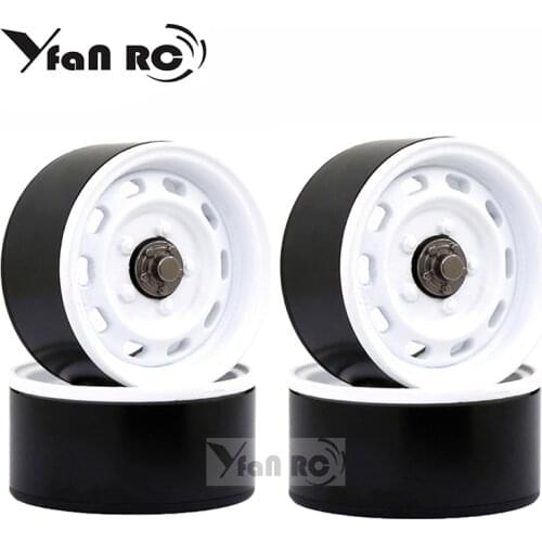 4PCS Metal 1.9 Beadlock Wheel Rim Wheel Hub for 1:10 RC Crawler Axial SCX10 II 90046 AXI03007 TRX-4 Tamiya