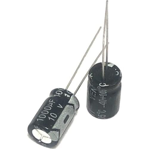 50pcs 10v1000UF volume 8x12mm Aluminum electrolytic capacitors 10V1000UF
