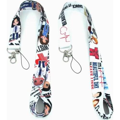 50 PCS Greys Anatomy lanyards key id badge holder keychain straps for mobile phone Free Shipping